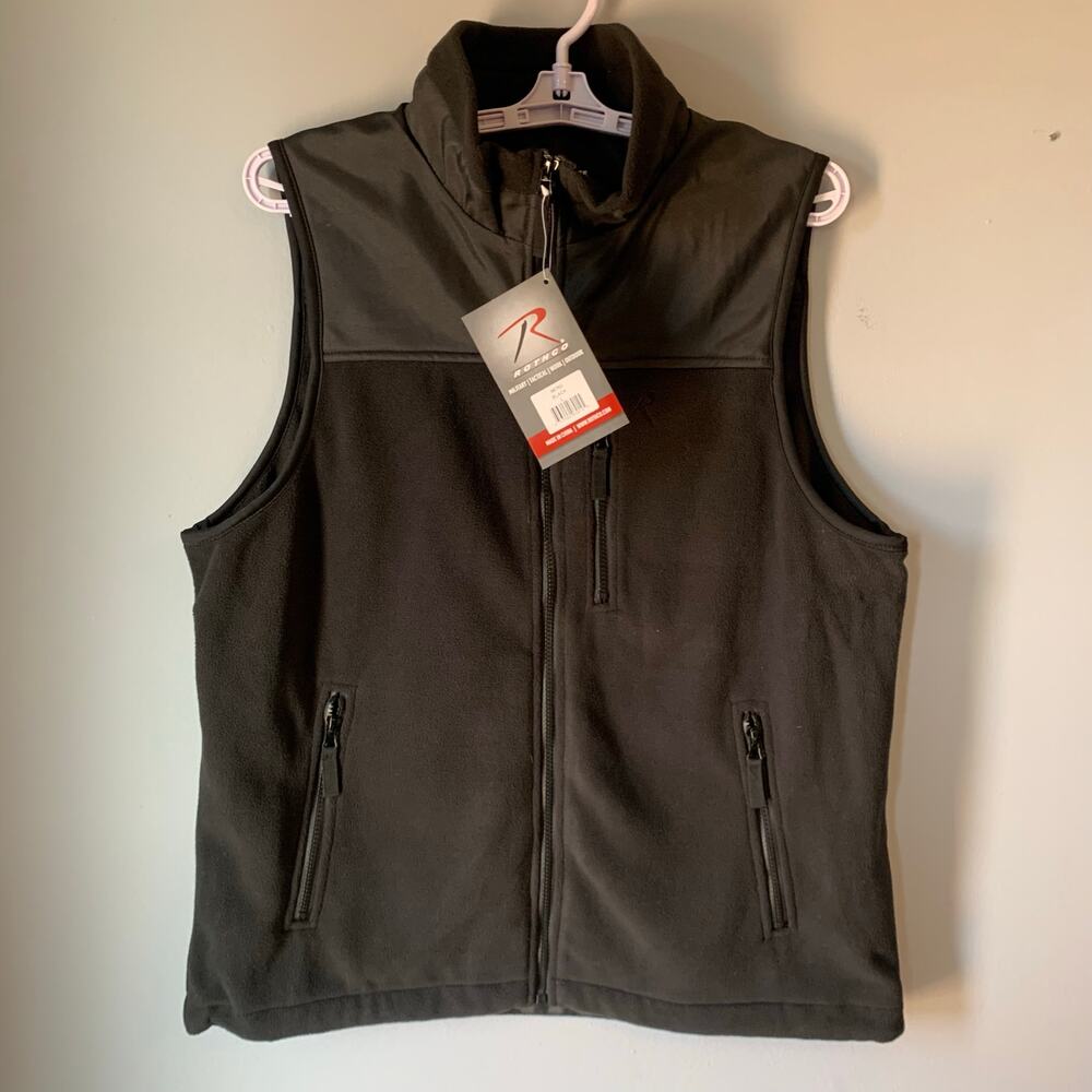 Rothco Men’s Spec Ops Tactical Vest Black Fleece Midweight Military Outdoor